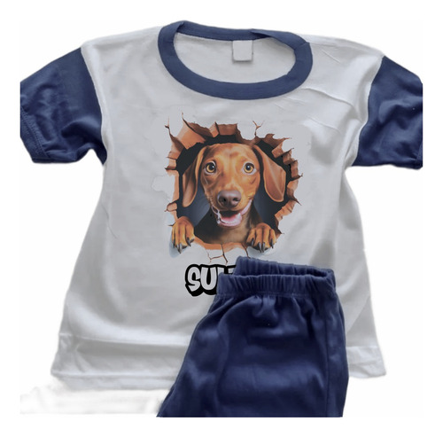 Pijamas Perros Boxer Infantiles Estampado Con Nombre 6402