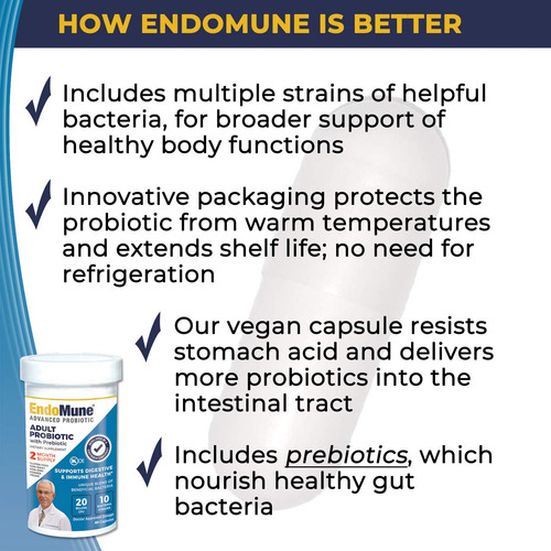 Endomune Advanced Adult Multi-strain Probiotic Supplement Wi