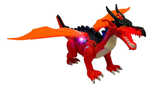 Dragón Dinosaurio Lanzador De Vapor Luces Sonido Movimiento Personaje Dragón Lanza Vapor Camina