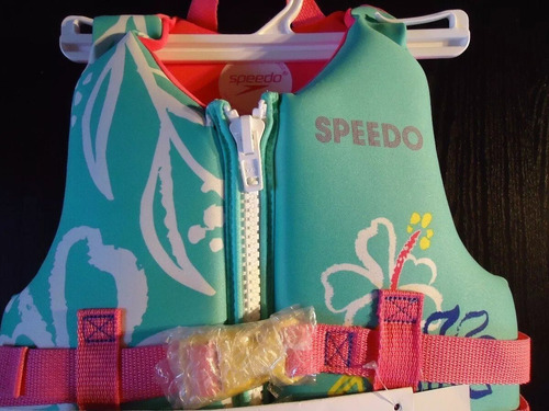 Speedo Chaleco Salvavidas Niñas Rosa/celeste 30-50 Libras.