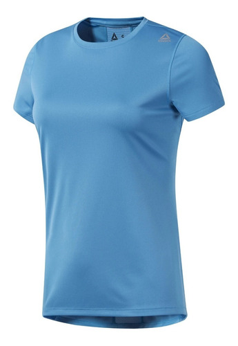 Remera M/c  Reebok  Running Mujer Celeste Cli 