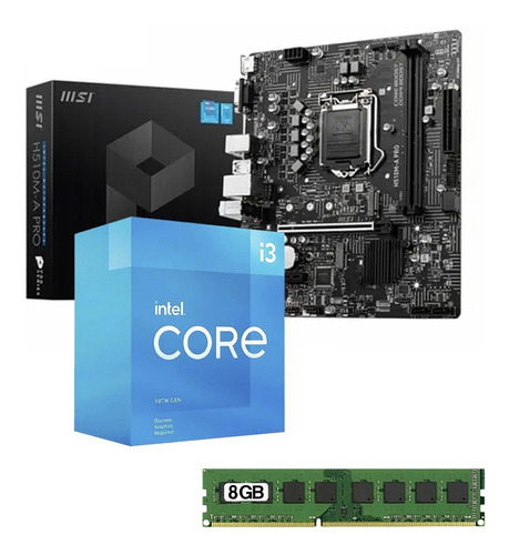 Combo Actualizacion Msi H510ma + Intel Core I3 10105 + 8 Gb