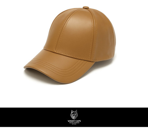 Gorra Gorro Eco Simil Cuero Con Visera Premium Marrón Claro Unico
