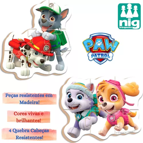 Quebra Cabeça Patrulha Canina Infantil Madeira Progressivo Quebra