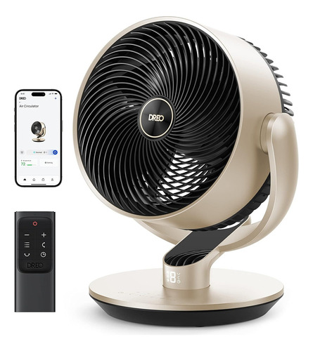 Ventilador Dreo De Mesa Smart Wifi Dr-haf004s Cantidad De Aspas 3 Color De La Estructura Dorado Color De Las Aspas Negro Diámetro 28 Cm Frecuencia 60 Hz Material De Las Aspas Plástico