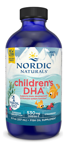 Omega-3 Nordic Naturals Childrens Dha 530mg 237ml Strawberry