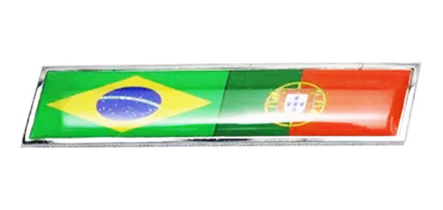 Emblema Escudo Do Brasil C/ Portugal Com A Borda Cromado