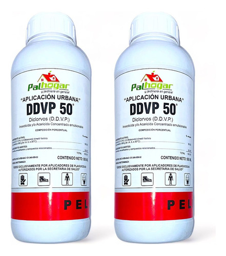 Ddvp 50  Insecticida Diclorvos Cucaracha Plagas Plantas 2 L 