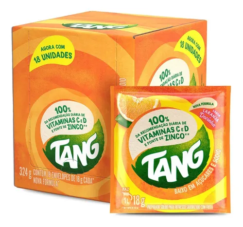 Suco Em Pó Tang Laranja Docinha Caixa 348g - 18 Un. De 18g