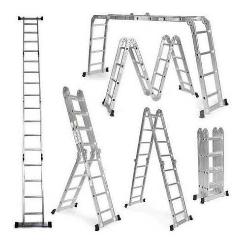 Escalera Multifuncion Aluminio Articulada Plegable 4.75m 4x4