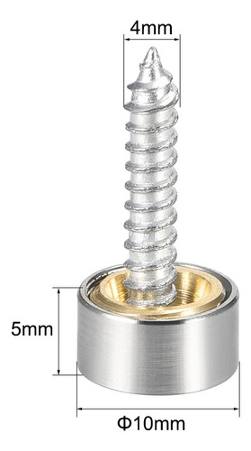 Tornillos Para Espejo Con Tapas Decorativas 10mm Dia 4kit