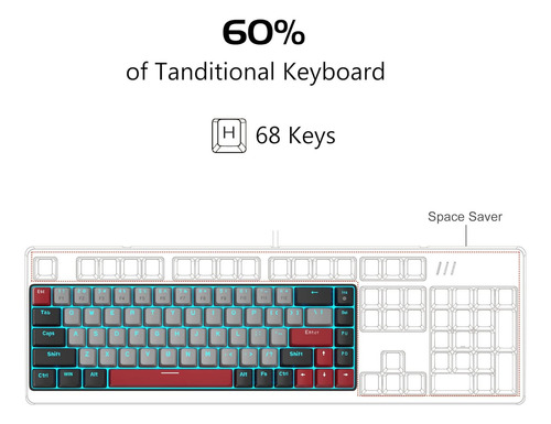 Magegee Teclado Mecánico Portátil 60%, Mk-box B...