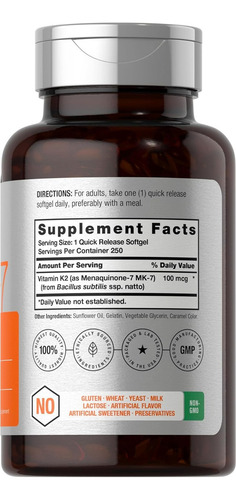 Suplemento En Cápsula Horbaach Vitamina K2 X 0g