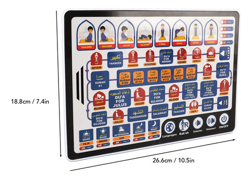 Máquina De Aprendizaje De Árabe Salah Pad, 7 Idiomas, Reprod
