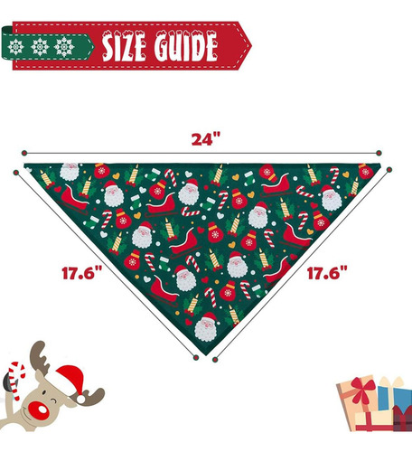Bandana Para Perro Scenereal Christmas, Paquete De 4, Suave