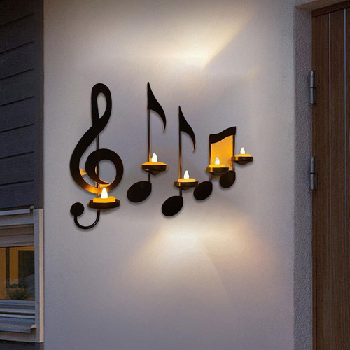 Conjunto De Porta-velas De Parede Com 4 Peças, Decoração