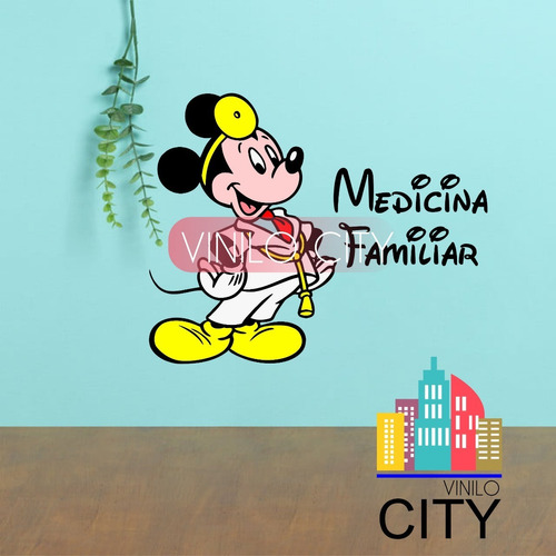 Vinil Decorativo Consultorio Medico Mickey Mouse Medicina F