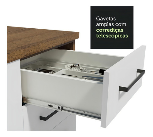 Cocina Integral Completa Modular Madesa Agata 180cm Color Rustic/Blanco 09