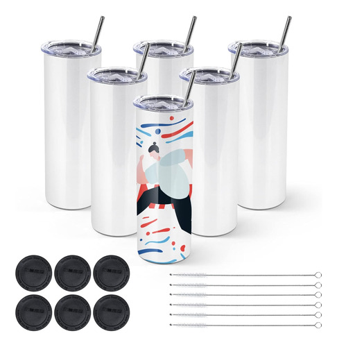 Set De 6 Vasos Sublimación Skinny De 30 Oz, Vasos Subl...