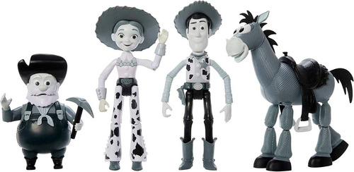 Disney Toy Story Set 4 Figuras Woody Blanco Y Negro 2023