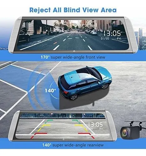 comprar R10 Backup 10  Mirror Dash Cam Video Streaming Rear View Y0