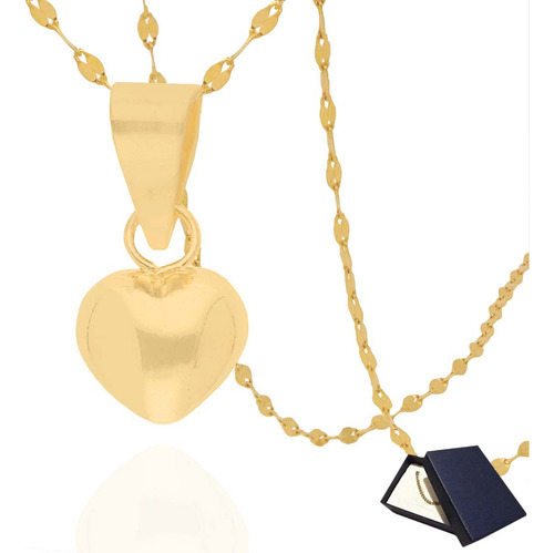 Dije Medalla Cadena Gargantilla Mujer Dama Corazón Oro 10k Mujer Cadena Italy Oro Puro 10 Kilates Regalo Novia Oro Joyería Fina Regalo Novia Medalla Oro Italiano Itlay 10k Italiana Grano De Café 10k Amarillo