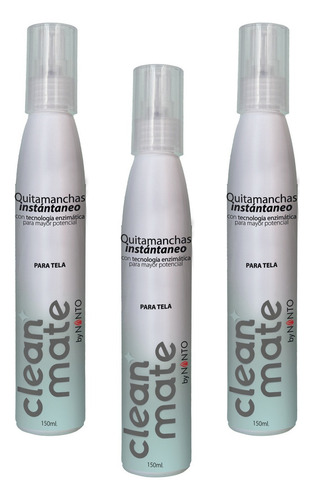 Paquete 3 Clean Mate 150 Ml Quitamanchas Para Telas