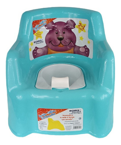 Bañito Entrenador Y Sillón De Plástico Para Niño Nica 2 En 1 Color Azul