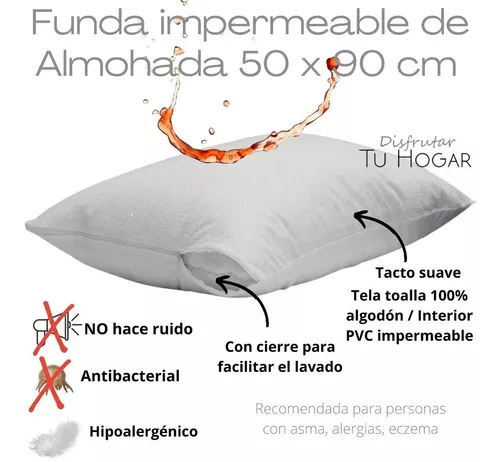 Funda Almohada Protector Impermeable King Size 50x 90 Cierre