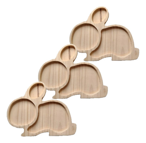 Plato Madera Conejo Pascuas   Pack X 3 Mundopino 