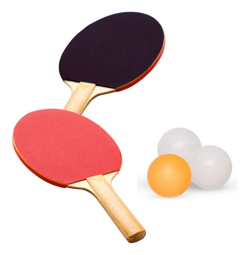 Kit 2 Raquetes Com 3 Bolinhas Ping Pong Tenis Mesa Western
