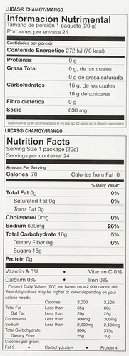 Lucas Chamoy / Mango 12 Y 12 Chamoy Mango Aromatizadas En Po