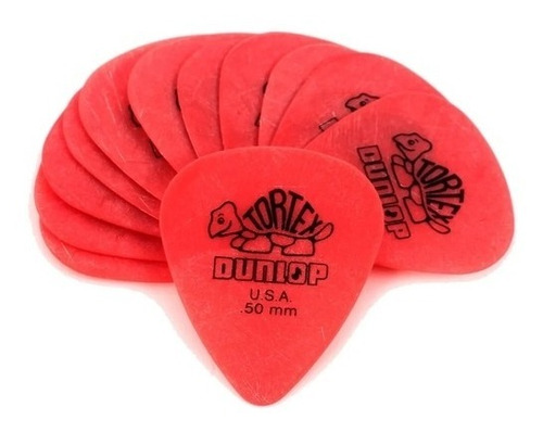 Imagem 2 de 5 de Kit Com 12 Palhetas Dunlop Tortex Standard 0.50 Mm Usa