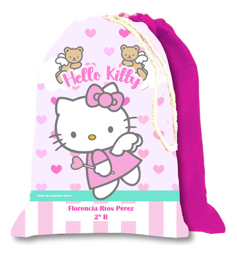 Bolsa Colación Utiles Hello Kitty Angel Personalizada