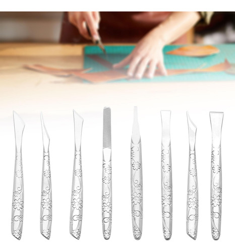 8x Tallas De Cuero Set Herramientas De Grabado Profesional