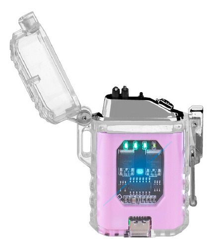 Encendedor Electrico Recargable Doble Arco Color Rosa