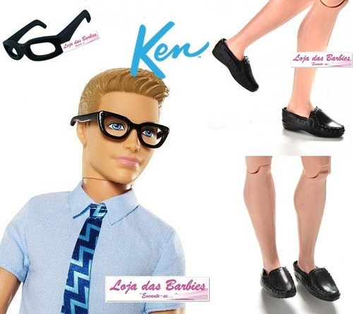 Óculos De Grau + Sapato P/ Boneco Ken ( Barbie ) Acessórios