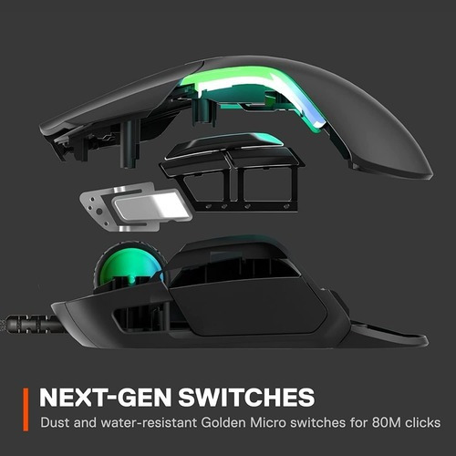 Mouse Steelseries Rival 5 Gaming 18000 Dpi 9 Botones Gamer Negro