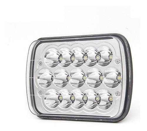 Imagen 2 de 10 de Par Faro 15 Leds 45w Alta Y Baja Optica 7¨ Universal