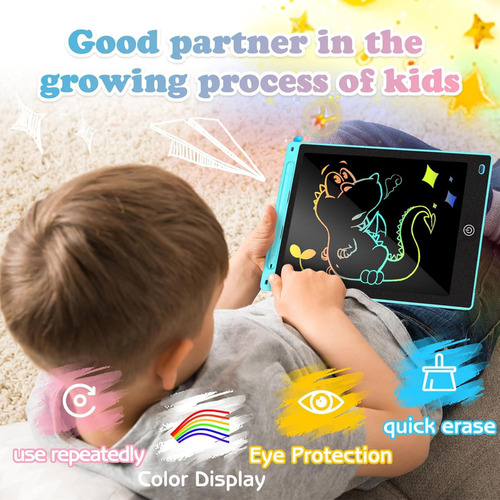 10 Pzs Pizarron Magico Lcd 8.5 Dibujo Y Escribir Para Niños Multicolor