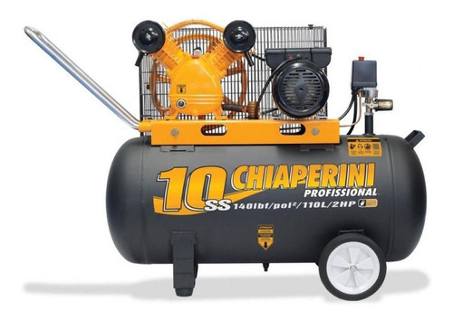 Compressor De Ar Chiaperini 10 Pés 110 Litros 10ss Bivolt Cor Preto/Amarelo 110V/220V