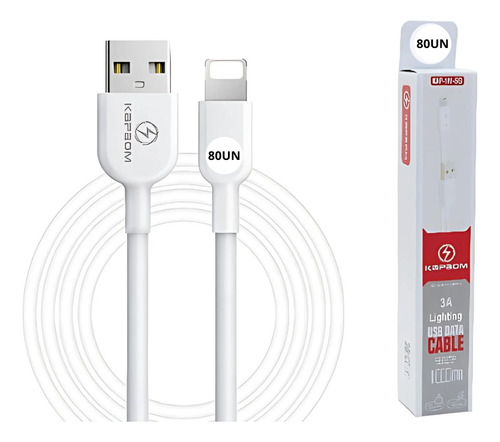 Kit 80 Cabo Turbo Para iPhone 8 Plus Xr 11 12 13 14 Pro Max
