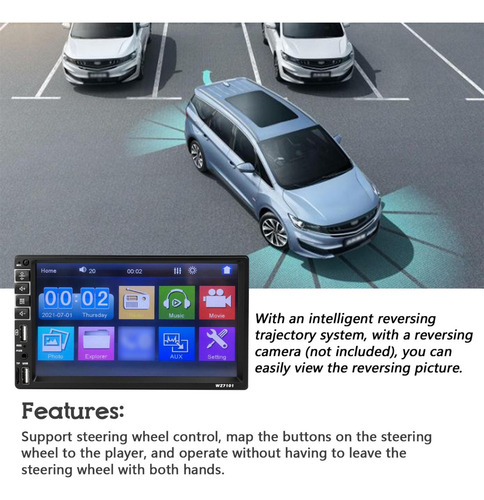 Monitor Estéreo De Coche De Un Solo Din Con Pantalla Táctil