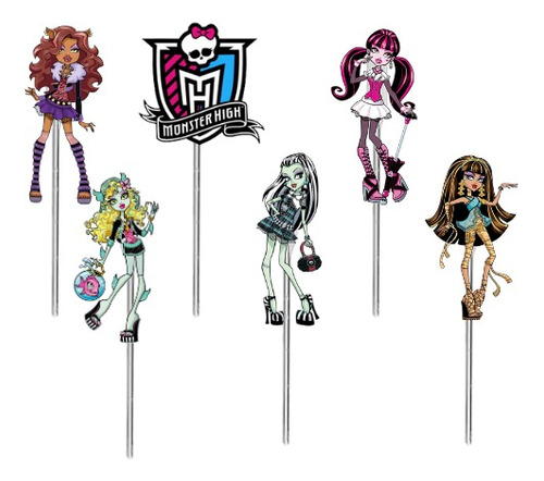50 Toppers Monster High P/ Docinho De Festa Infantil