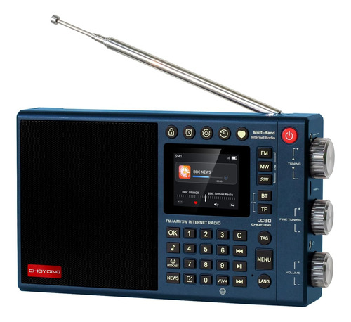Radio Internet Lc90 Am Fm Sw Ssb Bluetooth Microsd Azul