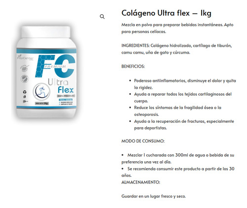 Ultra Flex Fitocenter Colageno Hidrolizado - Curcuma 1kg