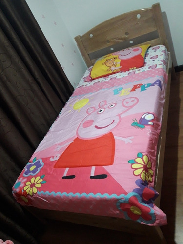 Textiles del hogar Ropa de cama infantil Juego de sábanas Peppa Pig Licencia Oficial 160x270 cm | Juego de sábanas Ligeras Suaves y Confortables BELUM Juego de 100% algodón Peppa Pig