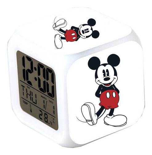 Reloj Despertador Con Luz Led Spiderman Winnie Pooh Mickey
