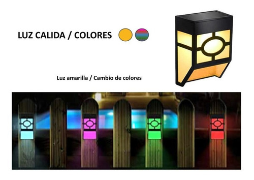 Lampara Solar Led Luz Para Exteriores Farol De Pared