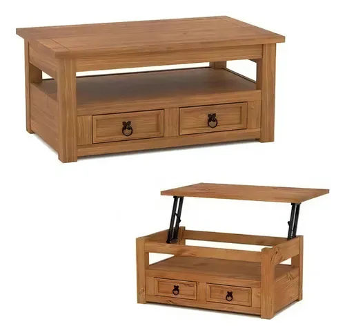 Mesa Ratona - Auxiliar -linea Mexicana Madera Maciza Color Rústico